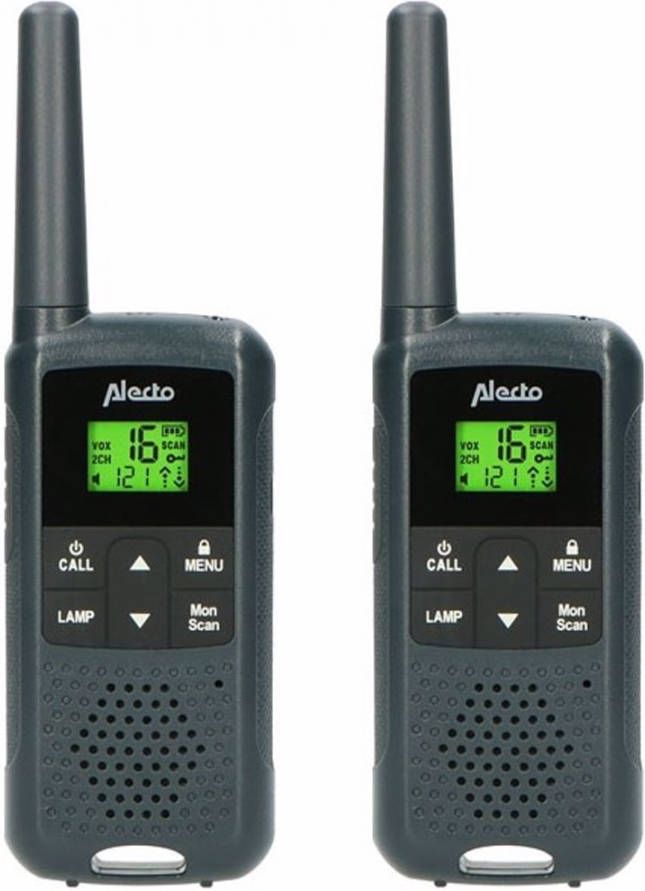 Alecto FR 135 Set van twee robuuste walkie talkies zwart