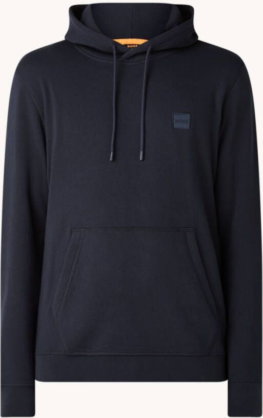 Hugo Boss Sweatshirt met katoenen katoen Franse Terry met patch met baas Wetalk Mens Logo 50468445 Dark Blue , Blauw, Heren