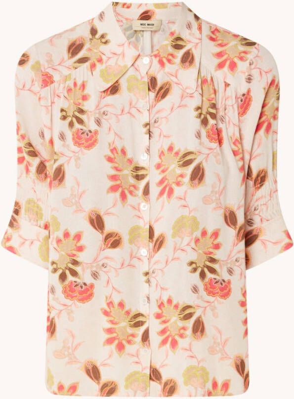 MOS MOSH Therica Fleur blouse met bloemenprint en smockwerk