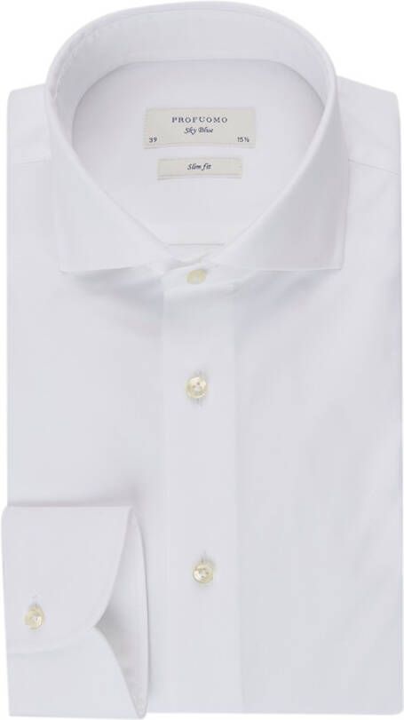 Profuomo Royal Twill No 6 slim fit overhemd met cut away kraag