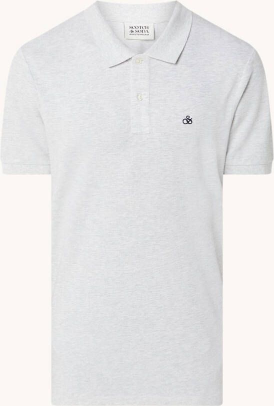 Scotch & Soda polo met biologisch katoen 1161/light grey melange