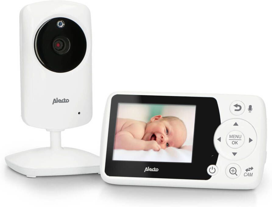 Alecto Babyfoon Met Camera En 2.4 Kleurenscherm Dvm 64 Wit