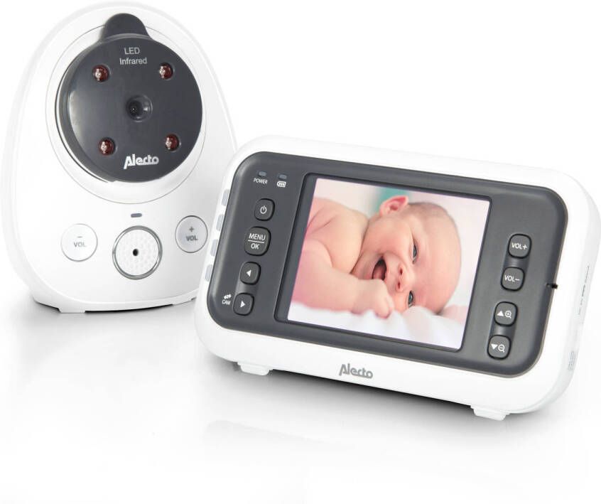 Alecto Babyfoon Met Camera En 2.4 Kleurenscherm Dvm 77 Wit antraciet