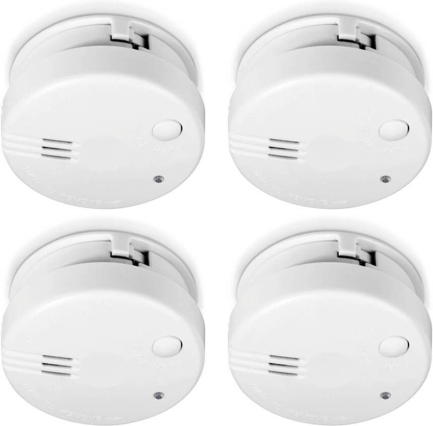 Alecto Mini Rookmelder Met 5 Jaar Batterij, 4 Pack Sa 100 4 pack Wit