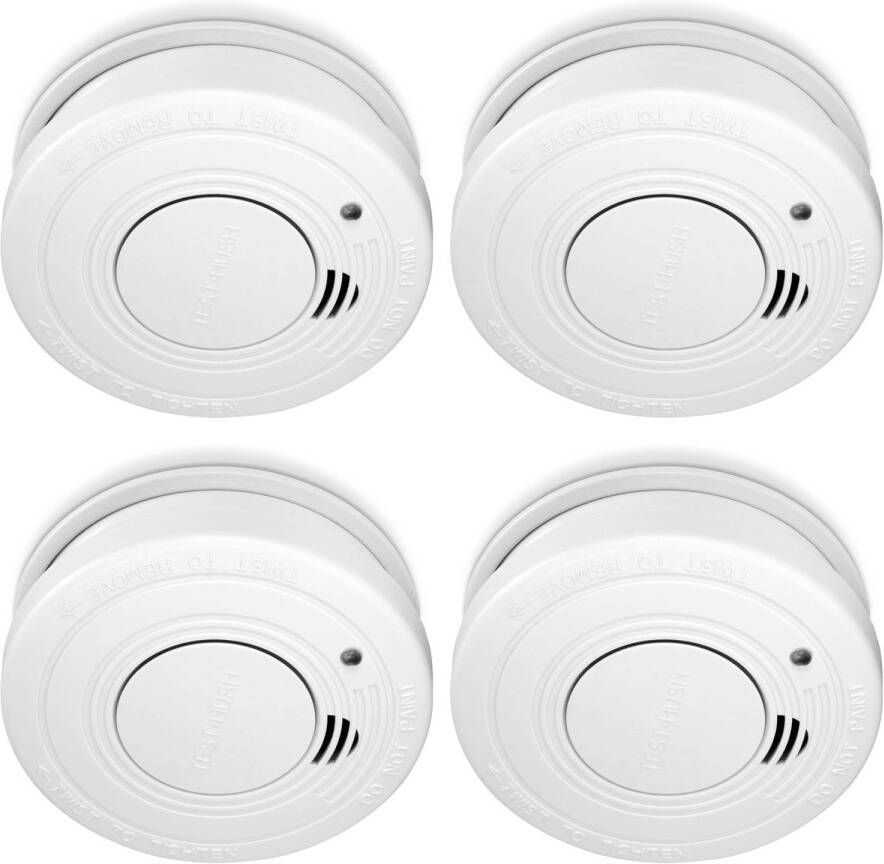 Alecto SA 49 5 rookmelder met 5 jaar batterij en time out toets(set van 4)wit