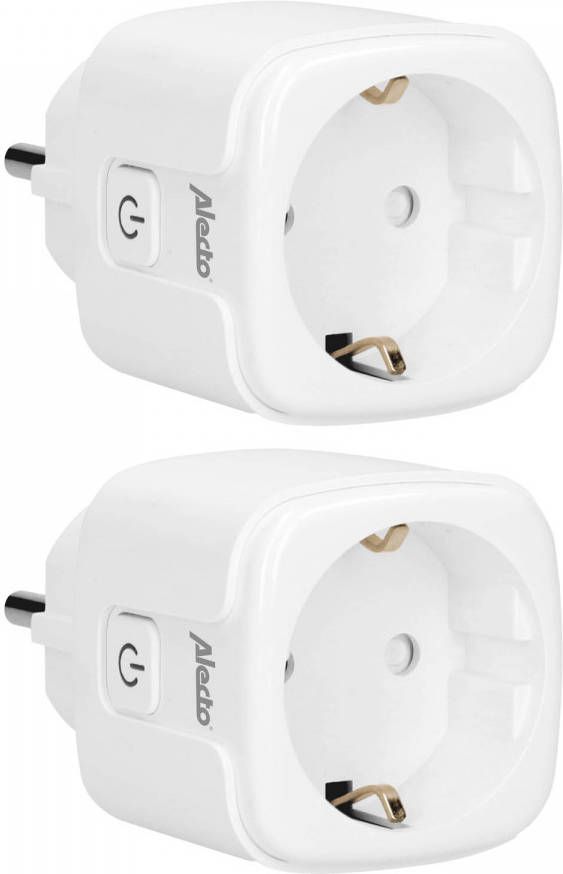 Alecto Smart Wifi Tussenstekker Met Energiemeter, 16a, 3680w, 2 Pack Smart plug20 Duo Wit