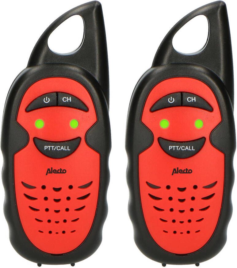 Alecto Walkie Talkie Set 2 Stuks Voor Kinderen, Tot 3 Kilometer Bereik Fr 05rd Rood zwart