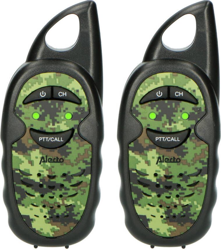Alecto Walkie Talkie Set Voor Kinderen 2 Stuks, Tot 3 Kilometer Bereik Fr05camo Camouflage