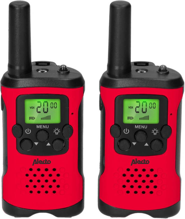Alecto Walkie Talkie Set Voor Kinderen 2 Stuks, Tot 7 Kilometer Bereik Fr115rd Rood zwart