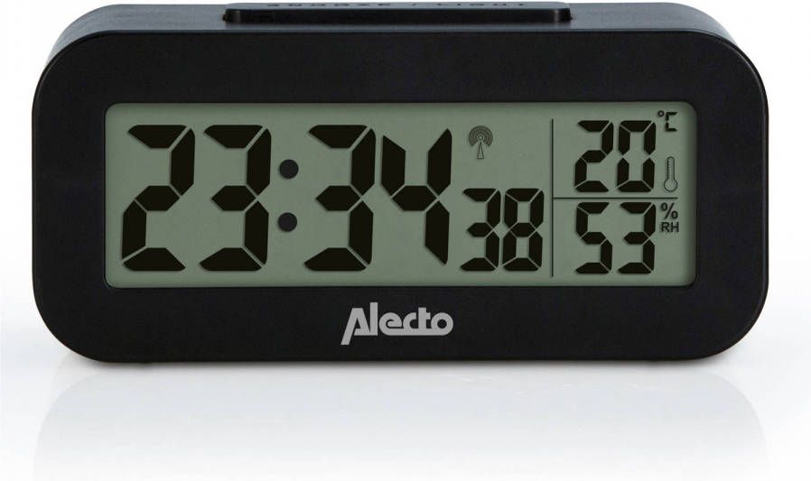 Alecto Wekker Met Thermometer En Hygrometer Ak 30 Zwart