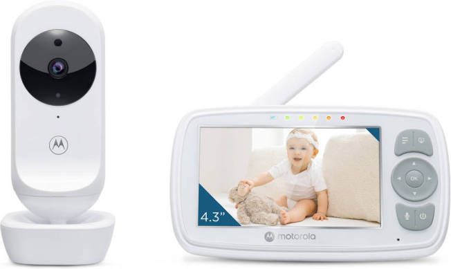 Motorola Nursery Babyfoon Met Camera Vm34 4.3 inch Kleurendisplay Terugspreekfunctie Slaapliedjes