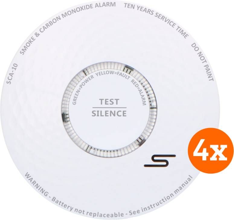 Alecto SCA 10 Combimelder(10 jaar)4 pack