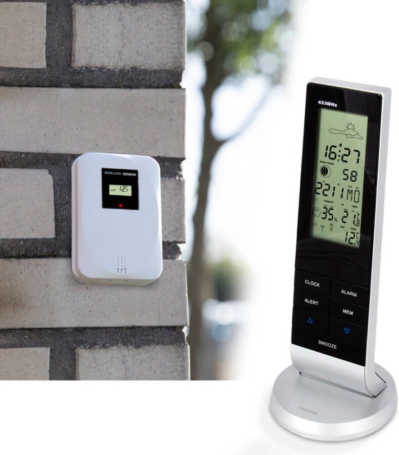 Alecto Weerstation Met Draadloze Buitensensor Ws 1150 Zwart zilver