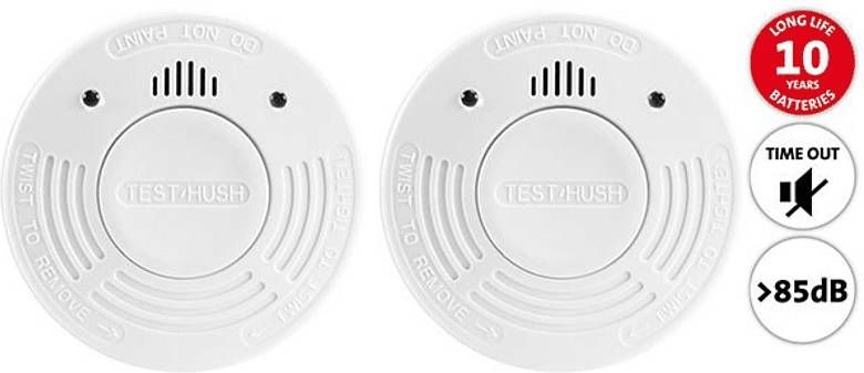 Alecto Rookmelder Met 10 Jaars Sensor En Batterij, 2 Pack Sa 110 Duo Wit