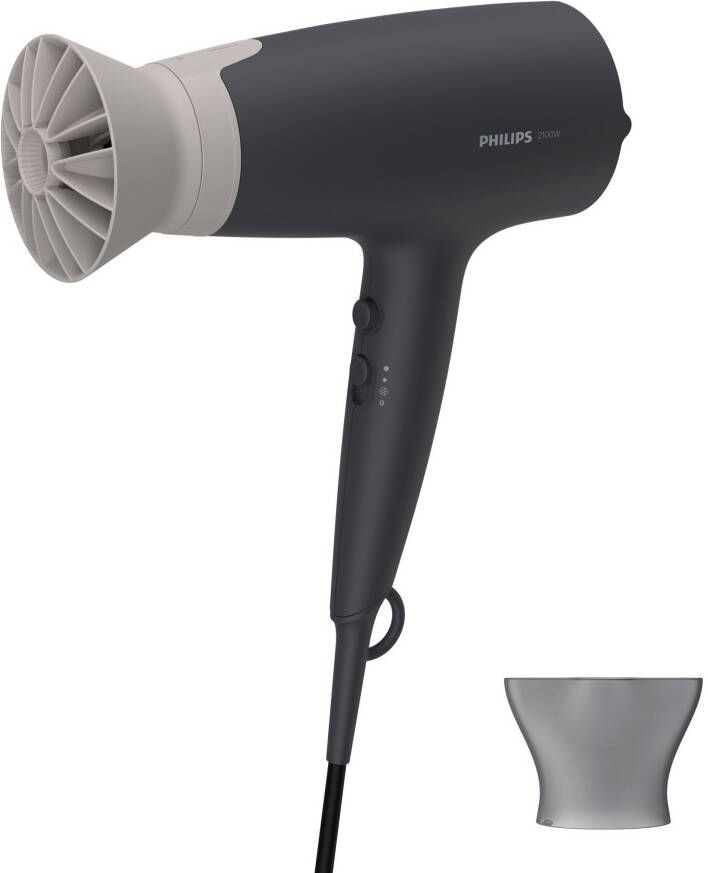 Philips Haardroger Essential Series 3000 BHD351/10 met thermoprotect opzet, smalle blaasmond, nieuw ontwikkelde ioniseringsfunctie, 6 hitte en snelheidsinstellingen