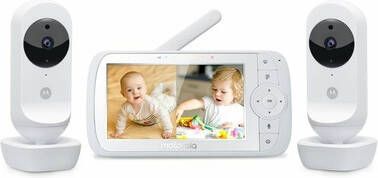 Motorola Nursery Babyfoon Ease Vm35 2 5 inch Gesplitst Scherm Wit 2 Camera&apos, s Nachtvisie Ingebouwde Microfoon