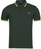 Fred Perry regular fit polo Twin tipped met contrastbies britgreen/citron online kopen