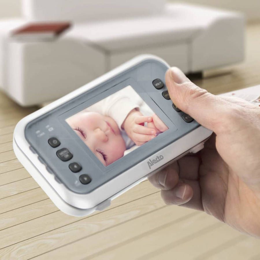 Alecto DVM 76 Babyfoon met camera en 2.8' kleurenscherm, wit/antraciet