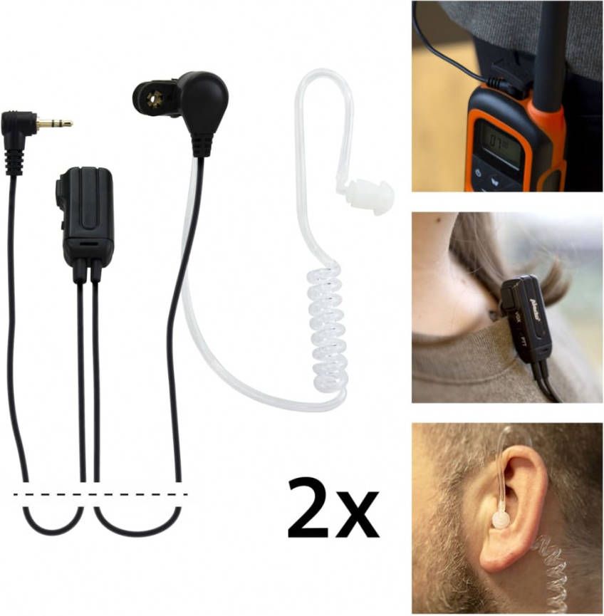 Alecto Airtube Headset Walkie Talkie, 2 Pack Frh 10 Duo Transparant