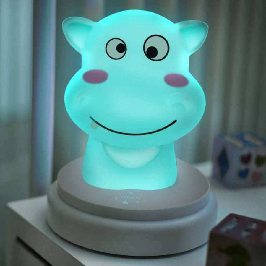 Alecto Led Nachtlampje Silly Hippo Blauw
